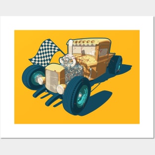 Vintage Racing car Posters and Art